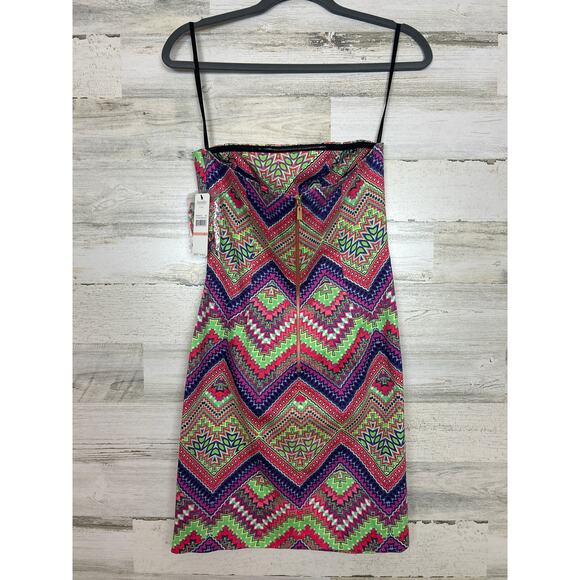 LAUNDRY by SHELLI SEGAL women 2 Y2K 90s Callie Mini Dress Strapless new boho - Picture 2 of 7